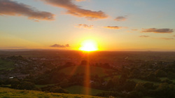 Sunset over Glastonbury, photo by Rowena Beaumont